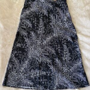 Anthropologie Bias Satin Midi Skirt Floral